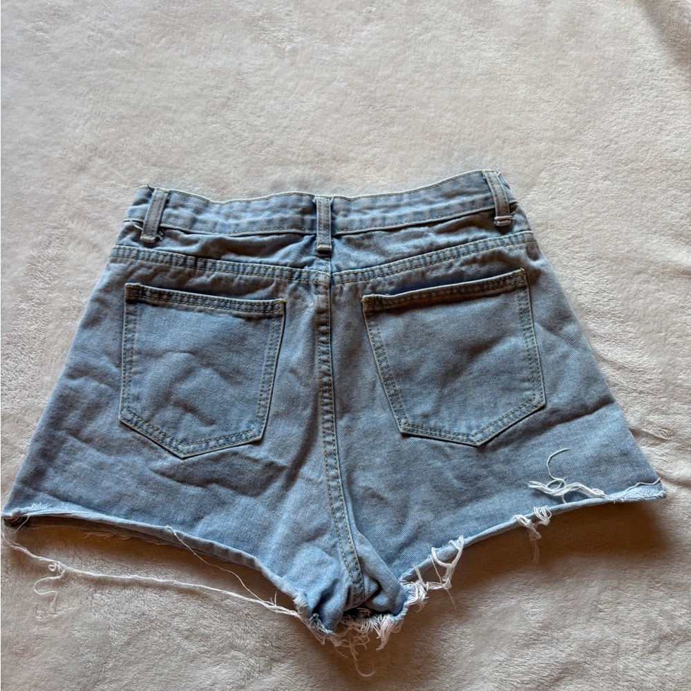 Denim Frayed Hem Women Shorts - Picture 7 of 7